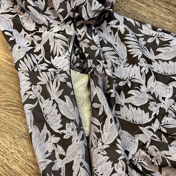 NWT Topshop Jacquard Puff Sleeve Mini Dress Blue Floral Open Back US 12 UK 16 - Picture 14 of 14